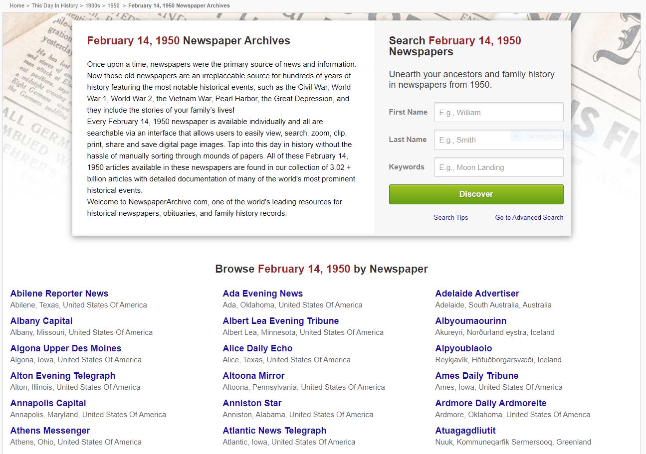 How Do I Find Newspapers For A Specific Date? | NewspaperArchive ...